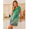 image:imageEkouaer Womens Nightgown Short Sleeve Night Gowns Soft Ruffled Sleep ShirtGreen Flower