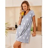 image:imageEkouaer Womens Nightgown Short Sleeve Night Gowns Soft Ruffled Sleep ShirtGrey Star