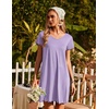 image:imageEkouaer Womens Nightgown Short Sleeve Night Gowns Soft Ruffled Sleep ShirtLight Purple