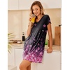 image:imageEkouaer Womens Nightgown Short Sleeve Night Gowns Soft Ruffled Sleep ShirtPink Flower