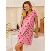 image:imageEkouaer Womens Nightgown Short Sleeve Night Gowns Soft Ruffled Sleep ShirtPink Strawberry