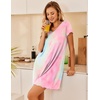 image:imageEkouaer Womens Nightgown Short Sleeve Night Gowns Soft Ruffled Sleep ShirtTie Dye