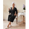 image:imageEkouaer Womens Robes Lightweight Soft Knit Bathrobe Full Length SleepwearBlack