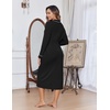 image:imageEkouaer Womens Robes Lightweight Soft Knit Bathrobe Full Length SleepwearBlack