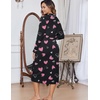 image:imageEkouaer Womens Robes Lightweight Soft Knit Bathrobe Full Length SleepwearBlack Heart