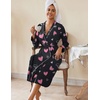 image:imageEkouaer Womens Robes Lightweight Soft Knit Bathrobe Full Length SleepwearBlack Heart