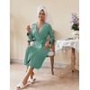image:imageEkouaer Womens Robes Lightweight Soft Knit Bathrobe Full Length SleepwearCeladon Green