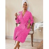 image:imageEkouaer Womens Robes Lightweight Soft Knit Bathrobe Full Length SleepwearHot Pink Leopard