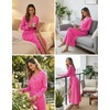 image:imageEkouaer Womens Robes Lightweight Soft Knit Bathrobe Full Length SleepwearHot Pink Leopard