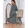 image:imageEkouaer Womens Robes Lightweight Soft Knit Bathrobe Full Length SleepwearMedium Gray