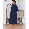 image:imageEkouaer Womens Robes Lightweight Soft Knit Bathrobe Full Length SleepwearNavy Blue