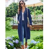 image:imageEkouaer Womens Robes Lightweight Soft Knit Bathrobe Full Length SleepwearNavy Blue Polka Dots