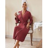 image:imageEkouaer Womens Robes Lightweight Soft Knit Bathrobe Full Length SleepwearWine Red