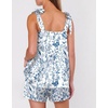 image:imageEkouaer Womens Silk Pajama Set Bow Tie Knot Tank Top Satin Pjs Sets SXXLBlue Chinoiserie