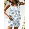 image:imageEkouaer Womens Silk Pajama Set Bow Tie Knot Tank Top Satin Pjs Sets SXXLBlue Hydrangea