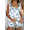image:imageEkouaer Womens Silk Pajama Set Bow Tie Knot Tank Top Satin Pjs Sets SXXLBlue Hydrangea