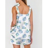 image:imageEkouaer Womens Silk Pajama Set Bow Tie Knot Tank Top Satin Pjs Sets SXXLBlue Hydrangea