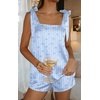 image:imageEkouaer Womens Silk Pajama Set Bow Tie Knot Tank Top Satin Pjs Sets SXXLBlue Striped Bow Print