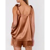 image:imageEkouaer Womens Silk Pajama Set Bow Tie Knot Tank Top Satin Pjs Sets SXXLBrown