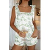 image:imageEkouaer Womens Silk Pajama Set Bow Tie Knot Tank Top Satin Pjs Sets SXXLGreen Leaves