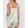 image:imageEkouaer Womens Silk Pajama Set Bow Tie Knot Tank Top Satin Pjs Sets SXXLLight Green