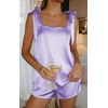image:imageEkouaer Womens Silk Pajama Set Bow Tie Knot Tank Top Satin Pjs Sets SXXLLilac
