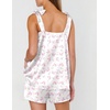 image:imageEkouaer Womens Silk Pajama Set Bow Tie Knot Tank Top Satin Pjs Sets SXXLPink Bow Hydrangea