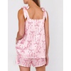 image:imageEkouaer Womens Silk Pajama Set Bow Tie Knot Tank Top Satin Pjs Sets SXXLPink Bow Stripe