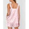 image:imageEkouaer Womens Silk Pajama Set Bow Tie Knot Tank Top Satin Pjs Sets SXXLPink Striped Bow Print