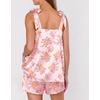 image:imageEkouaer Womens Silk Pajama Set Bow Tie Knot Tank Top Satin Pjs Sets SXXLVintage Floral Blush Pink