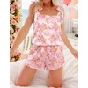image:imageEkouaer Womens Silk Pajama Set Bow Tie Knot Tank Top Satin Pjs Sets SXXLVintage Floral Blush Pink