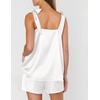 image:imageEkouaer Womens Silk Pajama Set Bow Tie Knot Tank Top Satin Pjs Sets SXXLWhite