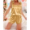 image:imageEkouaer Womens Silk Pajama Set Bow Tie Knot Tank Top Satin Pjs Sets SXXLYellow
