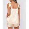 image:imageEkouaer Womens Silk Pajama Set Bow Tie Knot Tank Top Satin Pjs Sets SXXLYellow Floral