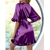 image:imageEkouaer Womens Silk Robe Short Satin Kimono Bathrobe Bridesmaid SleepwearPurple