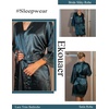 image:imageEkouaer Womens Silk Robes Short Lace Trim Satin Bride Bathrobe with PocketsDark Green