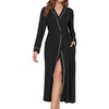 image:imageEkouaer Womens Robes Lightweight Soft Knit Bathrobe Full Length SleepwearBlack
