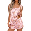 image:imageEkouaer Womens Silk Pajama Set Bow Tie Knot Tank Top Satin Pjs Sets SXXLVintage Floral Blush Pink