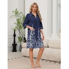 image:imageEkouaer Zipper Robes for Women 34 Sleeve Housecoats with PocketsBlue Floral