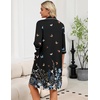 image:imageEkouaer Zipper Robes for Women 34 Sleeve Housecoats with PocketsButterfly Flowers1