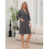 image:imageEkouaer Zipper Robes for Women 34 Sleeve Housecoats with PocketsDark Grey