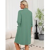 image:imageEkouaer Zipper Robes for Women 34 Sleeve Housecoats with PocketsMint Green