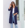 image:imageEkouaer Zipper Robes for Women 34 Sleeve Housecoats with PocketsNavy Blue