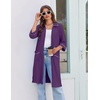 image:imageEkouaer Zipper Robes for Women 34 Sleeve Housecoats with PocketsPurple