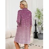 image:imageEkouaer Zipper Robes for Women 34 Sleeve Housecoats with PocketsPurple Leaves