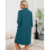 image:imageEkouaer Zipper Robes for Women 34 Sleeve Housecoats with PocketsTurquoise
