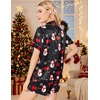 image:imageEkouaer Womens Silk Satin Pajamas Set Short Sleeve Sleepwear S5X Plus SizeBlack Christmas Snonman Print