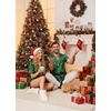 image:imageEkouaer Womens Silk Satin Pajamas Set Short Sleeve Sleepwear S5X Plus SizeChristmas Candy Green