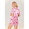 image:imageEkouaer Womens Silk Satin Pajamas Set Short Sleeve Sleepwear S5X Plus SizeChristmas Pink Candy Cane