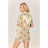 image:imageEkouaer Womens Silk Satin Pajamas Set Short Sleeve Sleepwear S5X Plus SizeChristmas Wreath